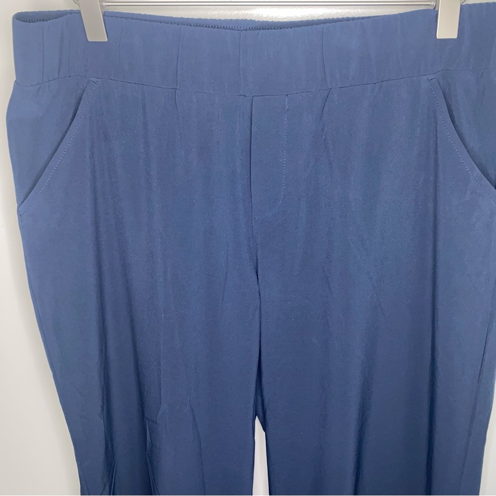 J Jill Fit NEW Wide Leg Crop Pants Flat Front navy blue size Medium Petite MP - Picture 2 of 8